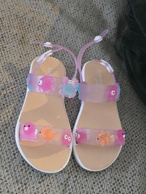 bebe Pink Jelly Sandals with Colorful Sea Creature Charms